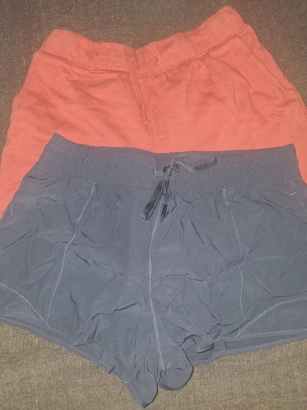 90 Degree By Reflex Coral and Navy Athletic Drawstring Shorts